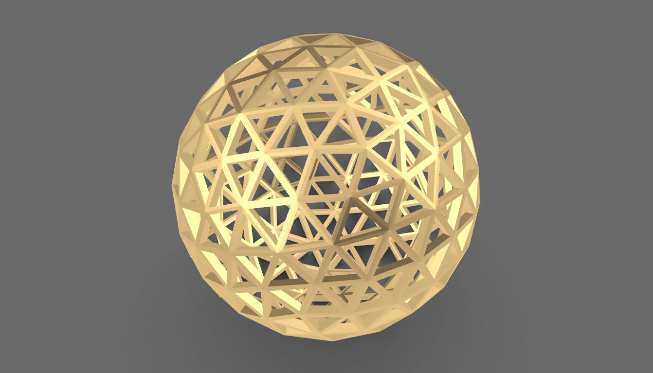 Geodesic Sphere Frame frequency 4 3D model_48