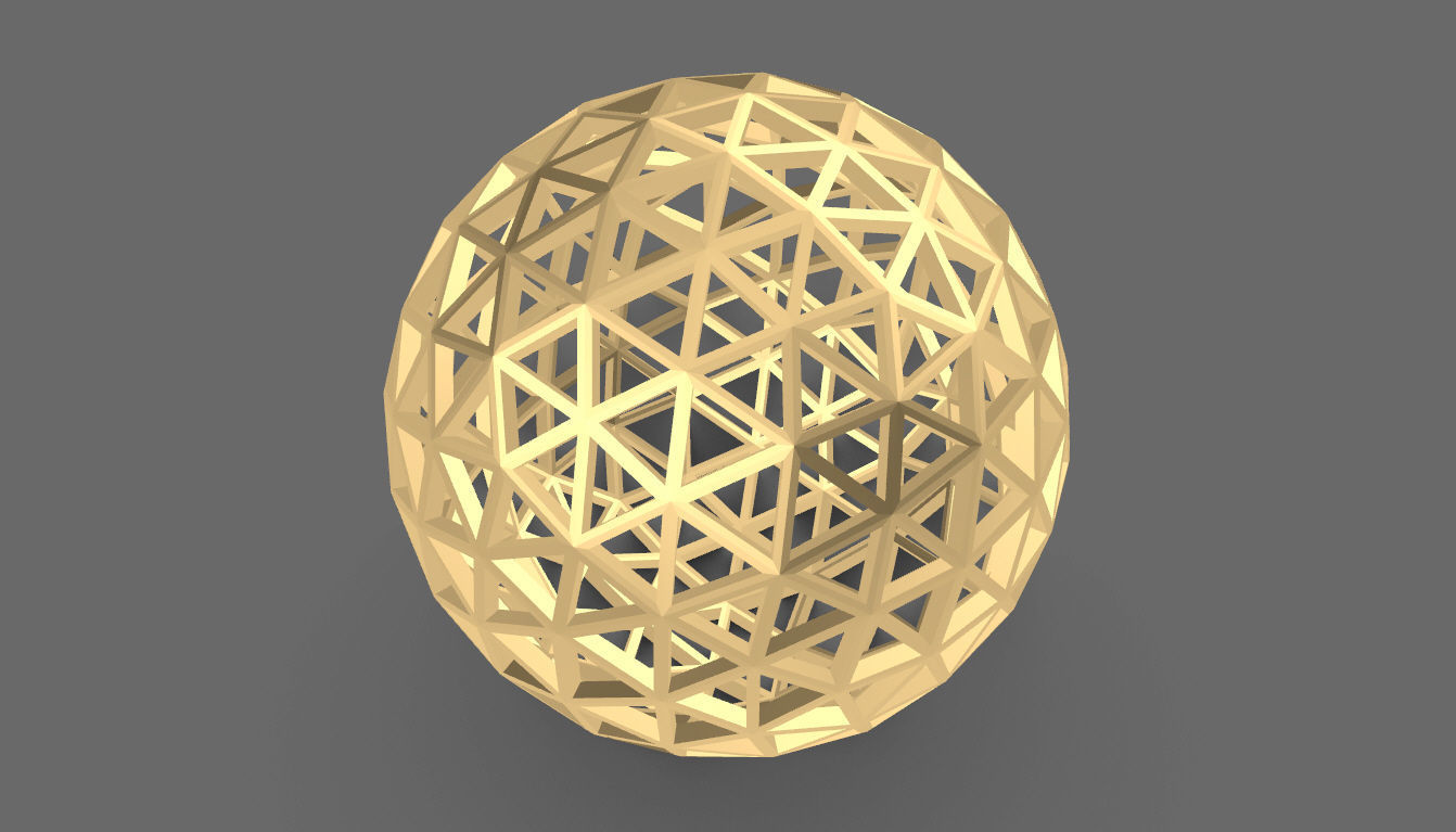 Geodesic Sphere Frame frequency 4 3D model_45