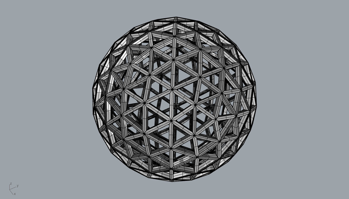 Geodesic Sphere Frame frequency 4 3D model_120