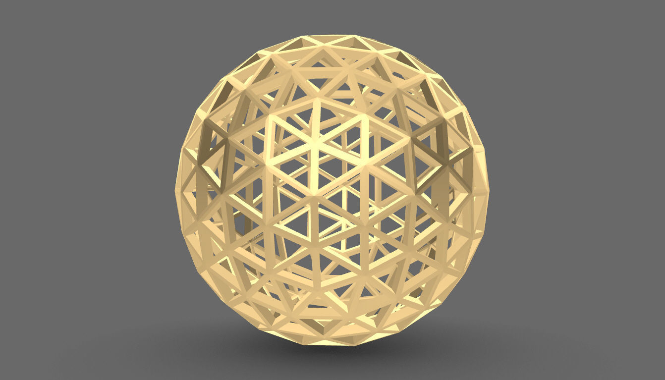 Geodesic Sphere Frame frequency 4 3D model_7