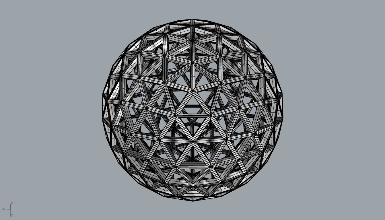 Geodesic Sphere Frame frequency 4 3D model_98