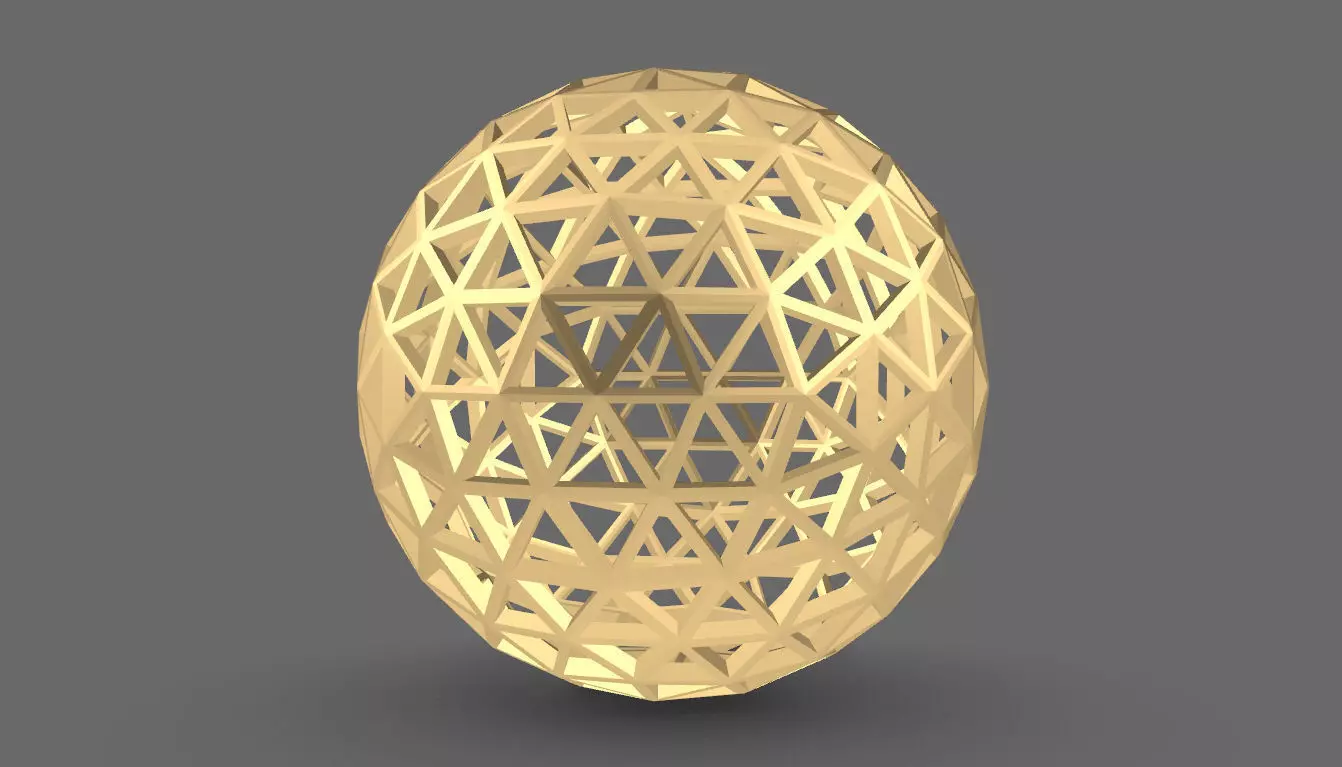 Geodesic Sphere Frame frequency 4 3D model_0