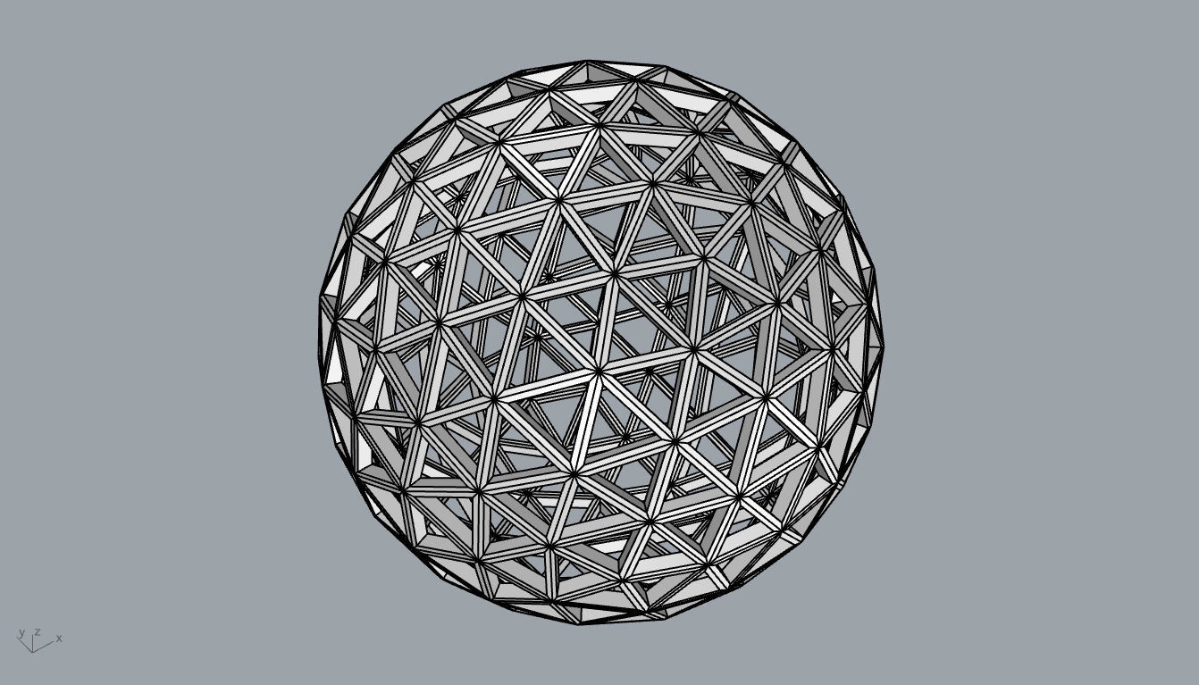 Geodesic Sphere Frame frequency 4 3D model_109