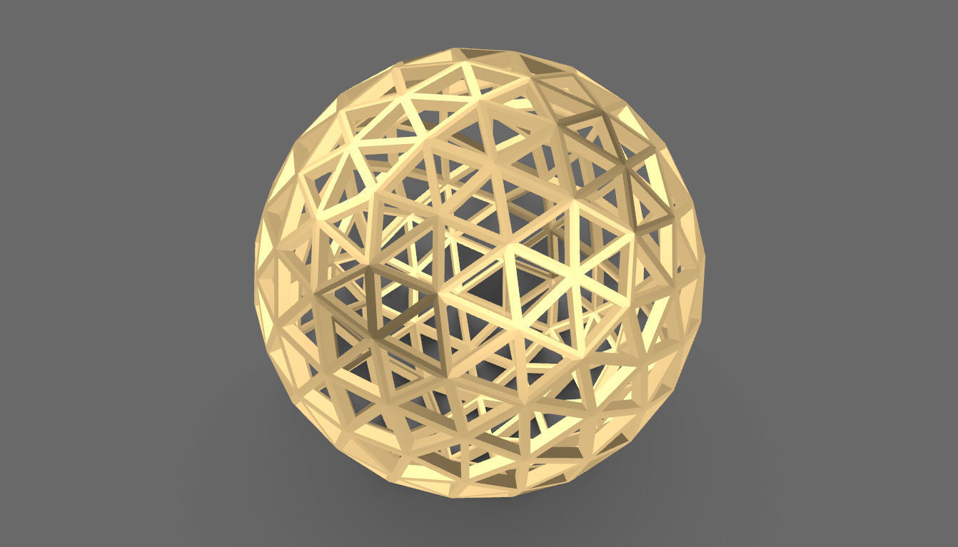 Geodesic Sphere Frame frequency 4 3D model_54