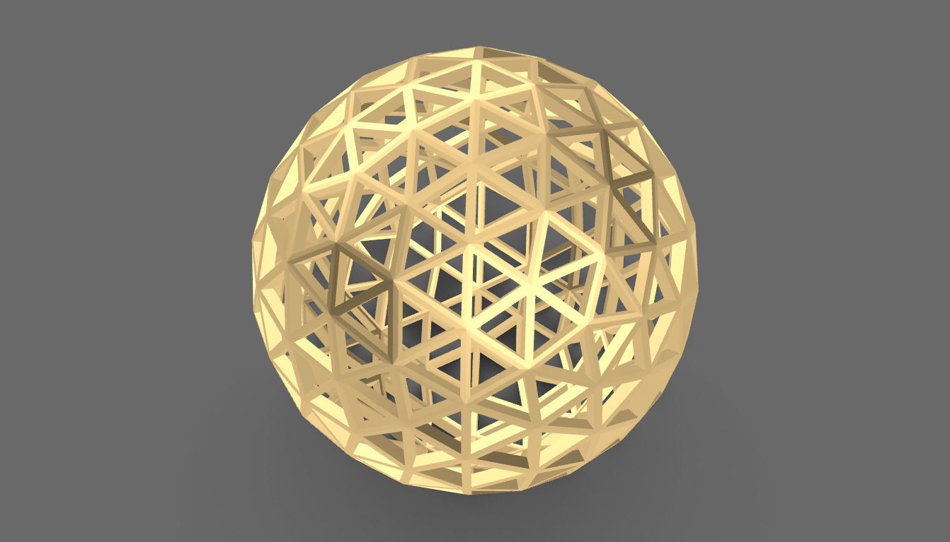 Geodesic Sphere Frame frequency 4 3D model_39
