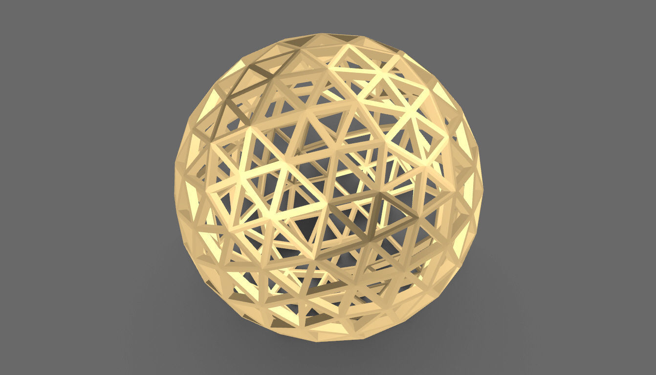 Geodesic Sphere Frame frequency 4 3D model_61