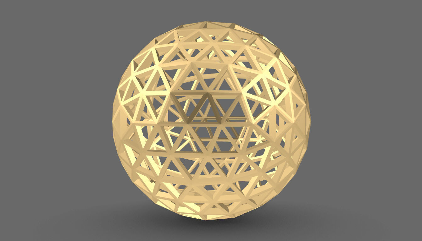 Geodesic Sphere Frame frequency 4 3D model_14