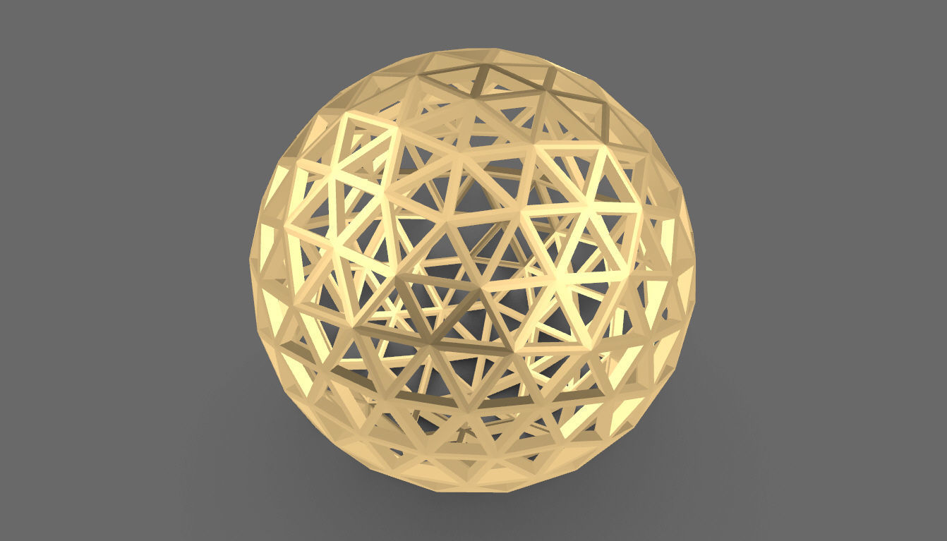Geodesic Sphere Frame frequency 4 3D model_35