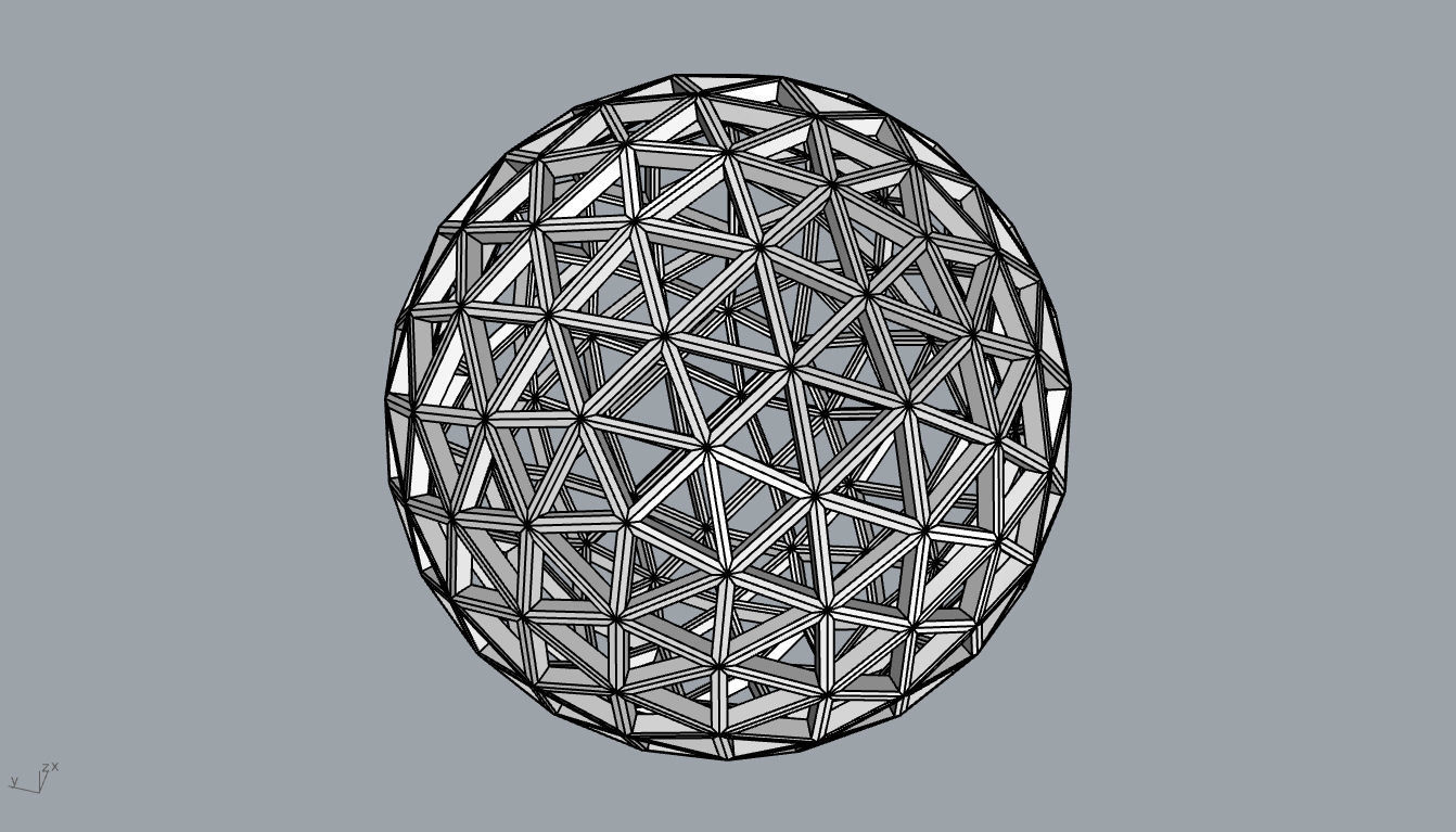 Geodesic Sphere Frame frequency 4 3D model_16