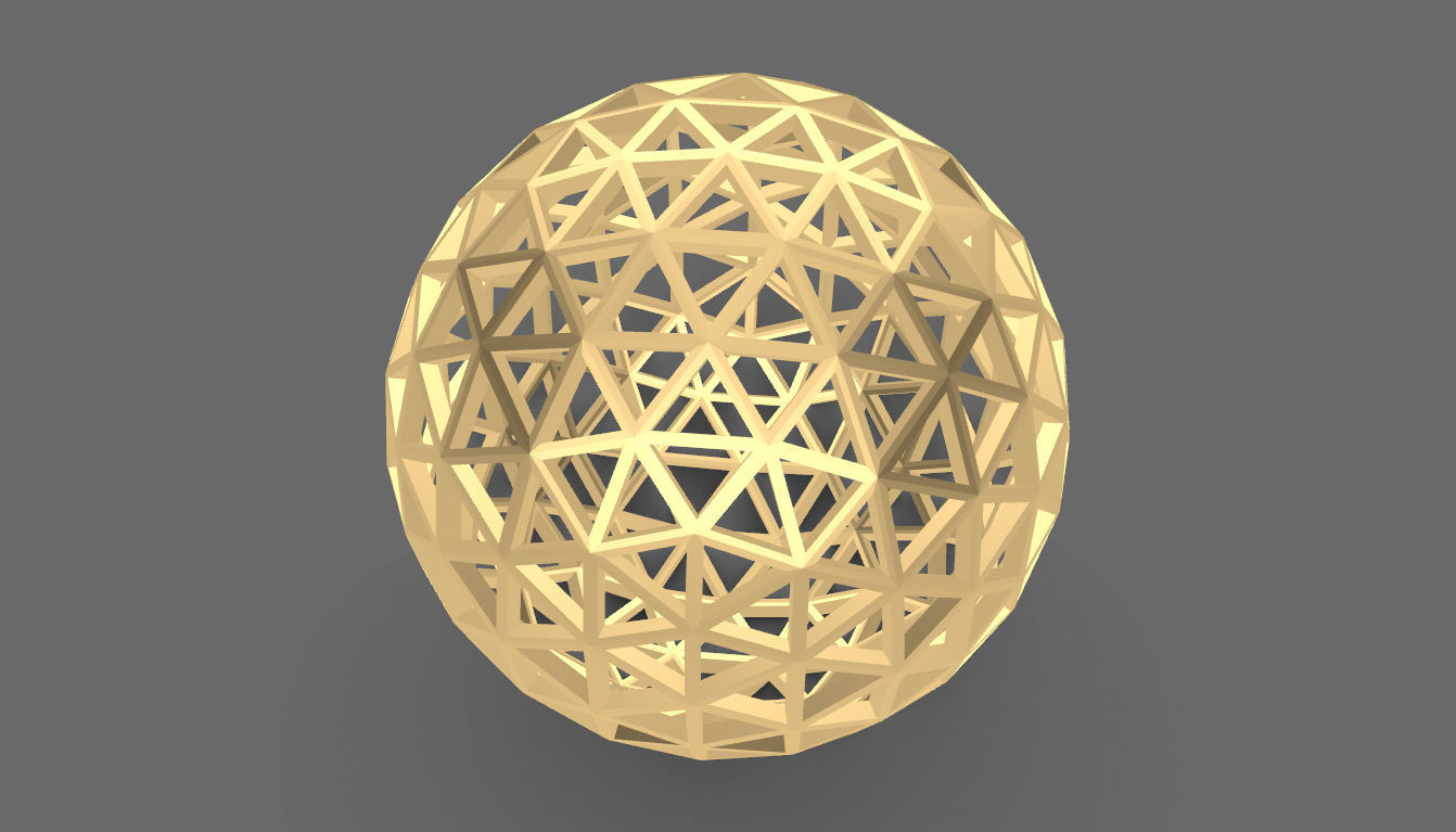 Geodesic Sphere Frame frequency 4 3D model_42