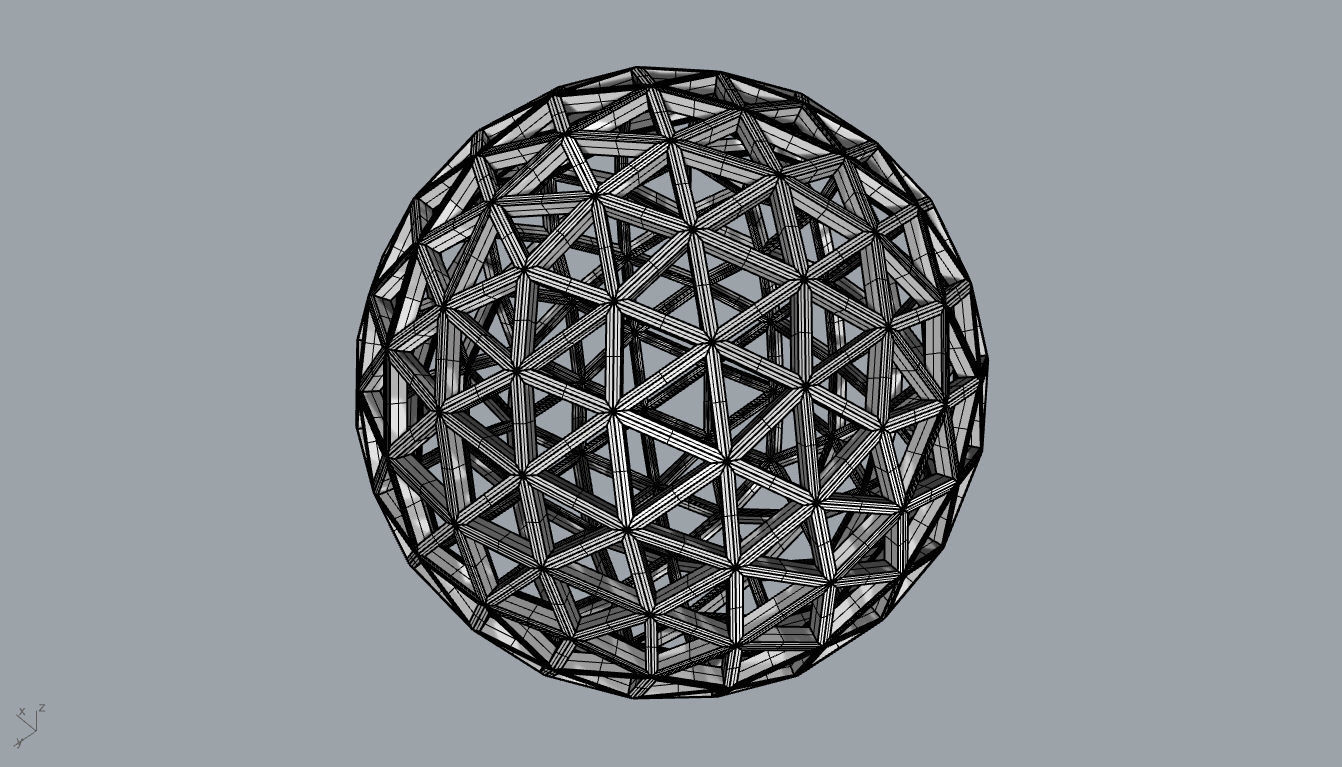 Geodesic Sphere Frame frequency 4 3D model_99