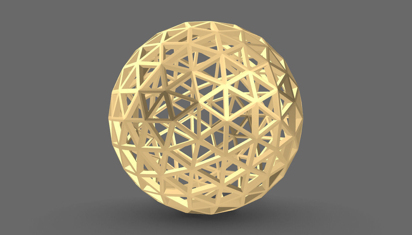 Geodesic Sphere Frame frequency 4 3D model_23