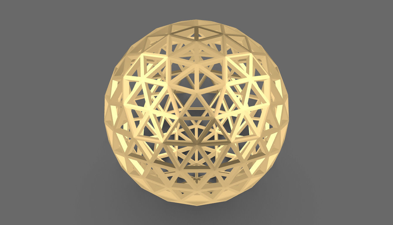 Geodesic Sphere Frame frequency 4 3D model_49