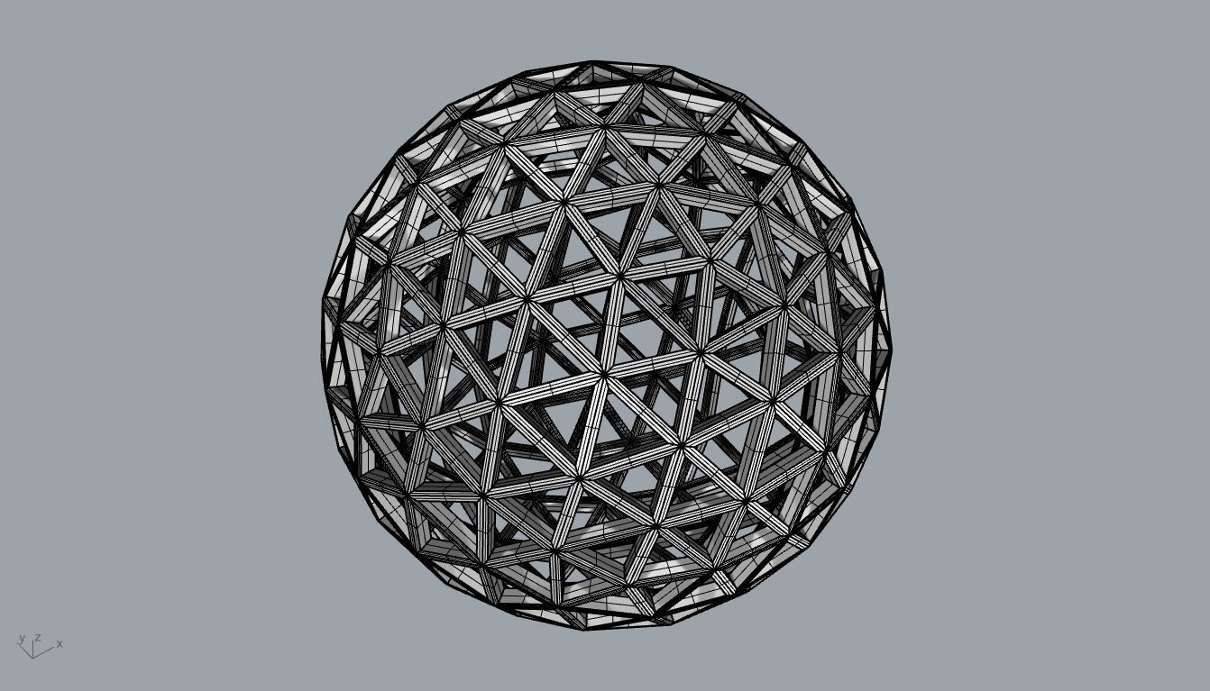 Geodesic Sphere Frame frequency 4 3D model_91