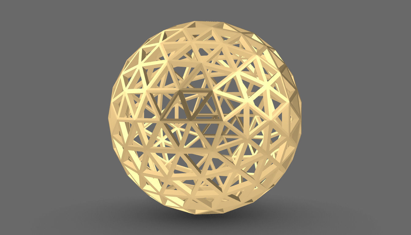 Geodesic Sphere Frame frequency 4 3D model_22