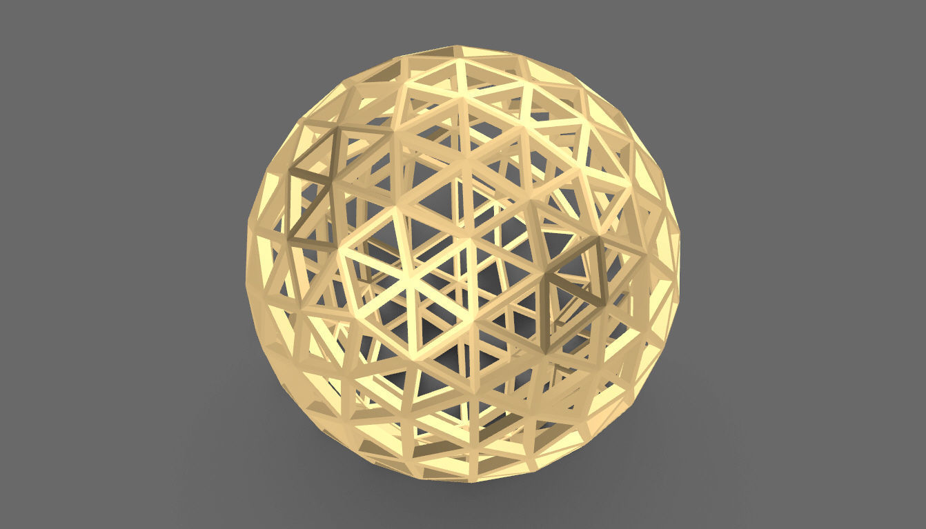 Geodesic Sphere Frame frequency 4 3D model_58