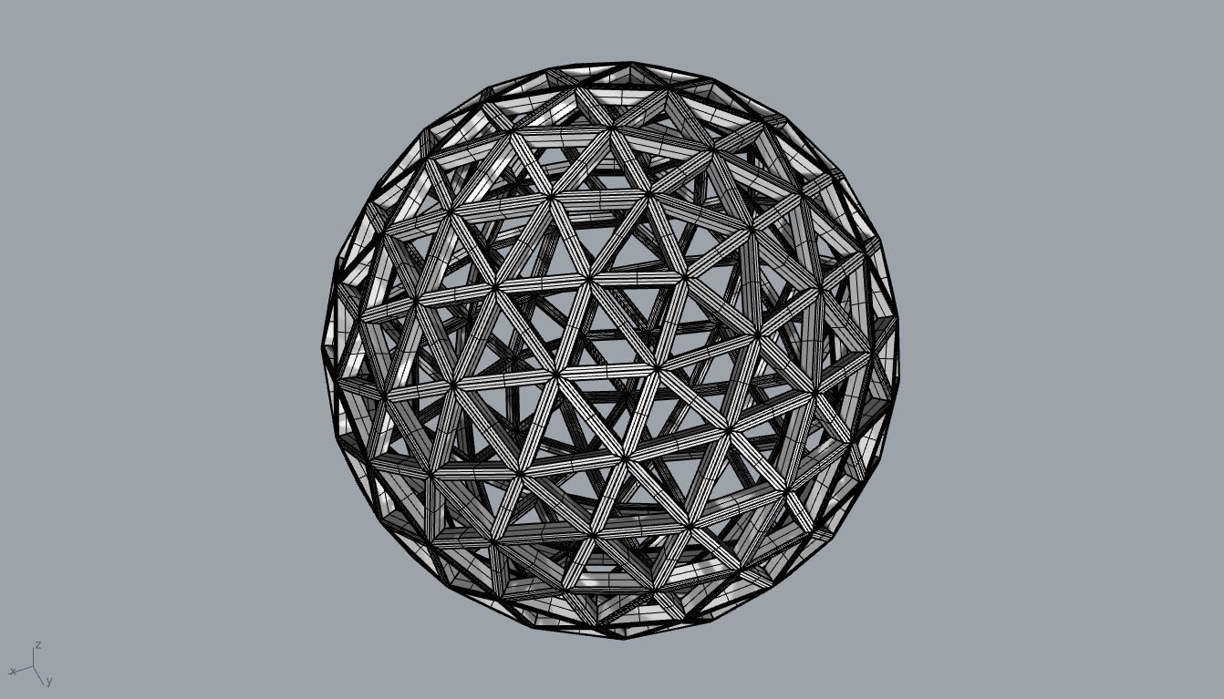 Geodesic Sphere Frame frequency 4 3D model_104
