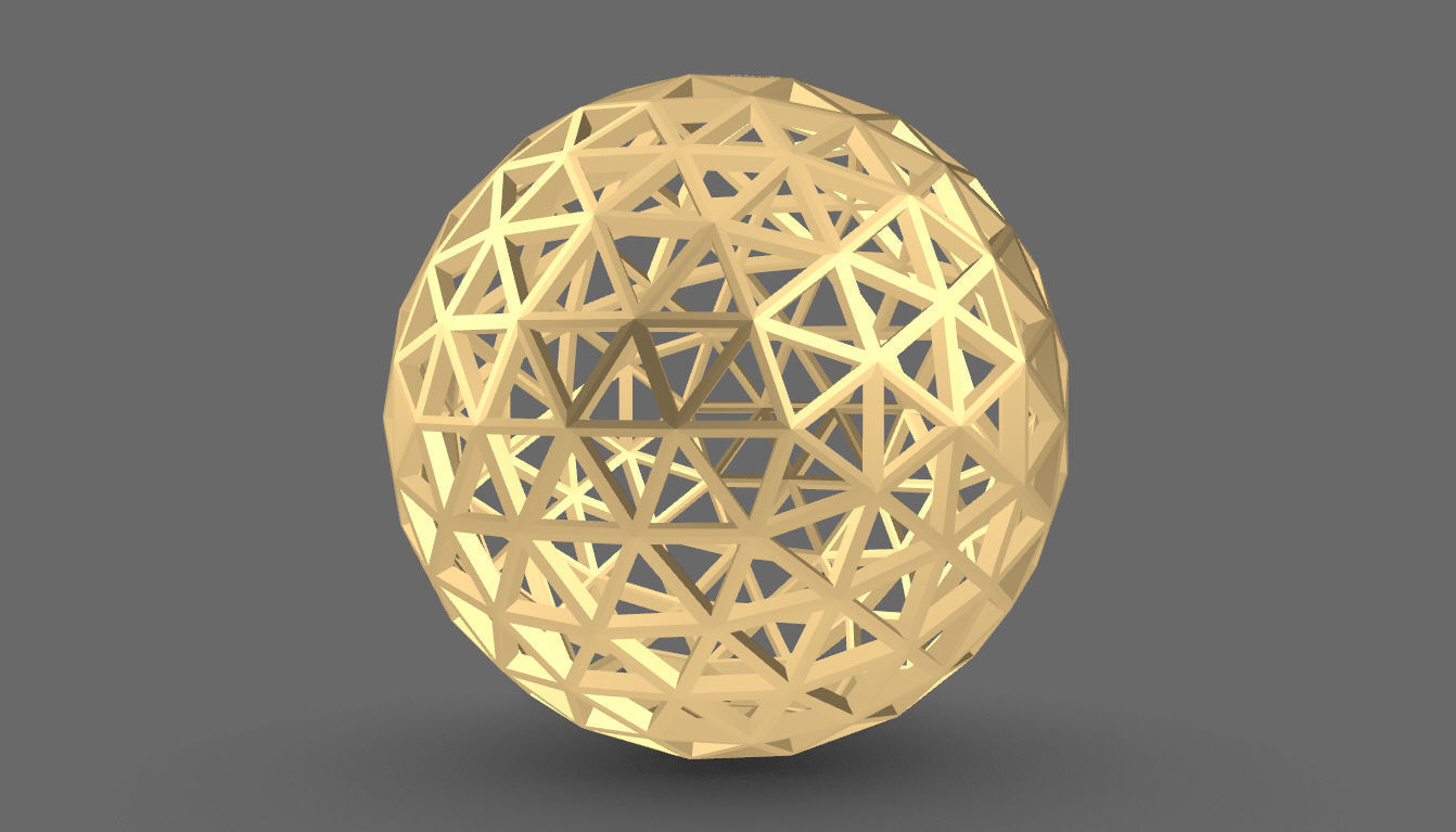 Geodesic Sphere Frame frequency 4 3D model_1