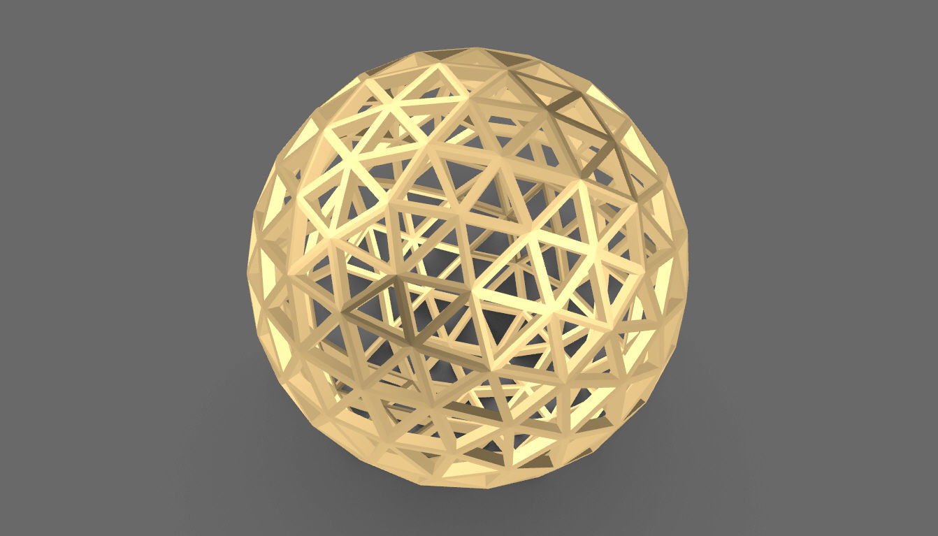 Geodesic Sphere Frame frequency 4 3D model_52