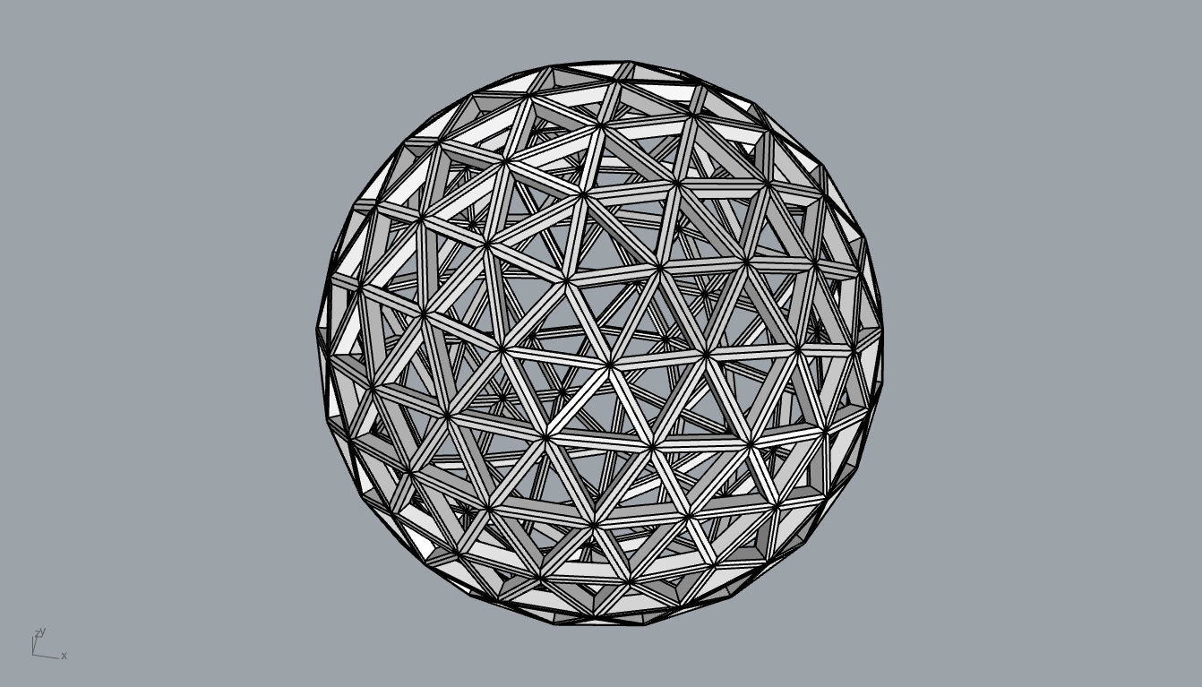 Geodesic Sphere Frame frequency 4 3D model_65