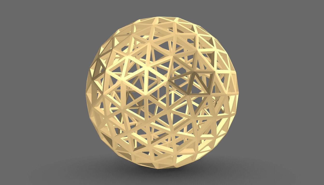 Geodesic Sphere Frame frequency 4 3D model_30
