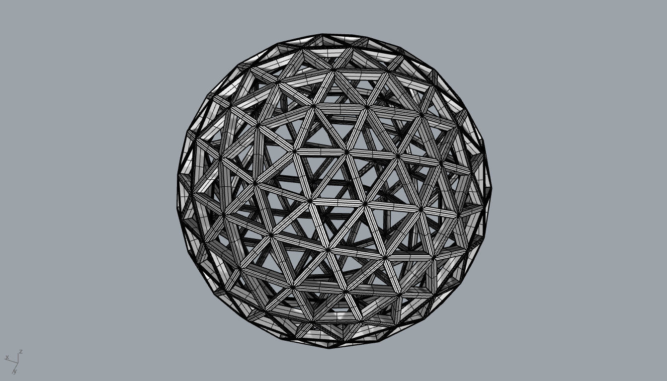Geodesic Sphere Frame frequency 4 3D model_101