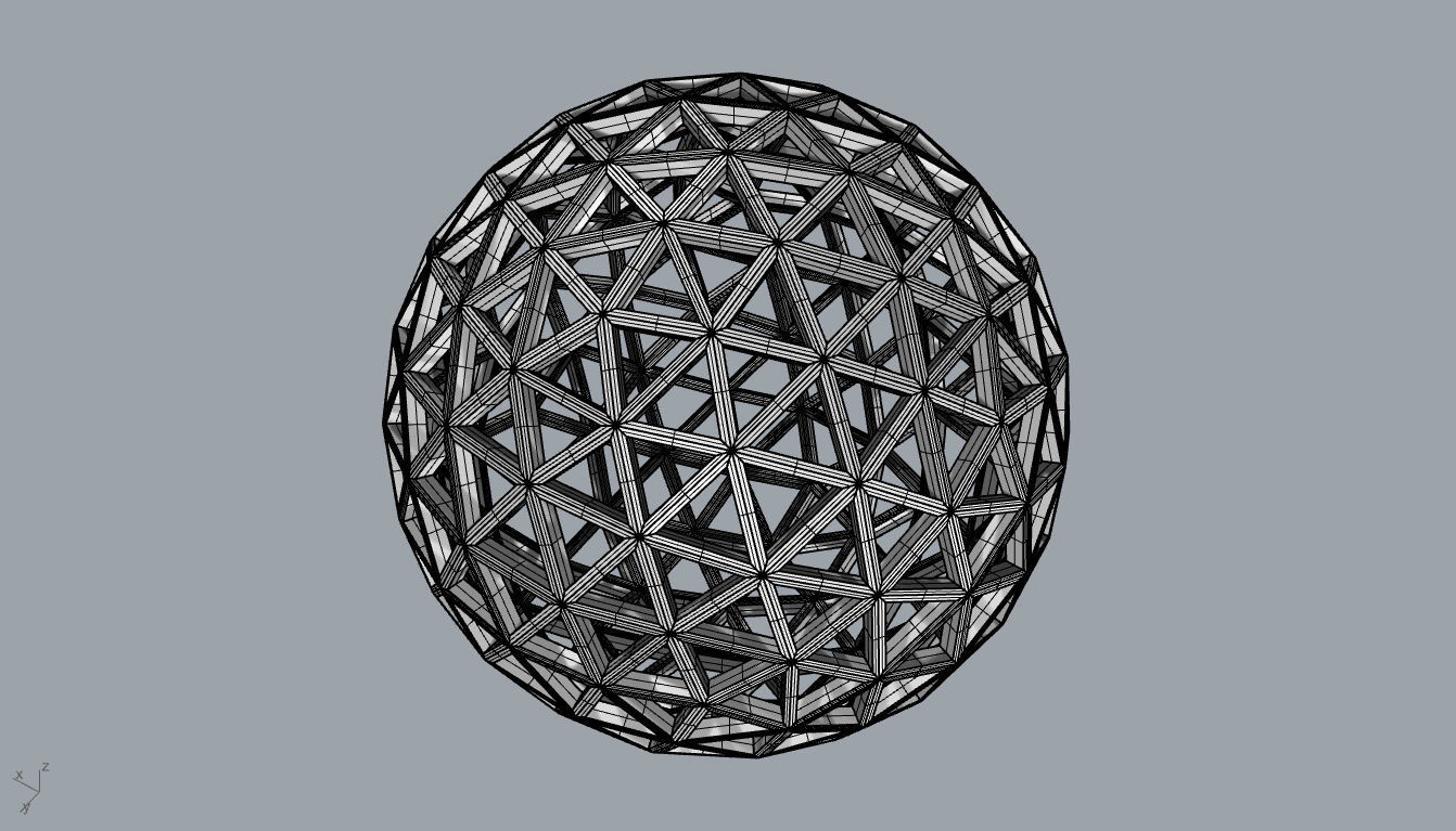 Geodesic Sphere Frame frequency 4 3D model_100
