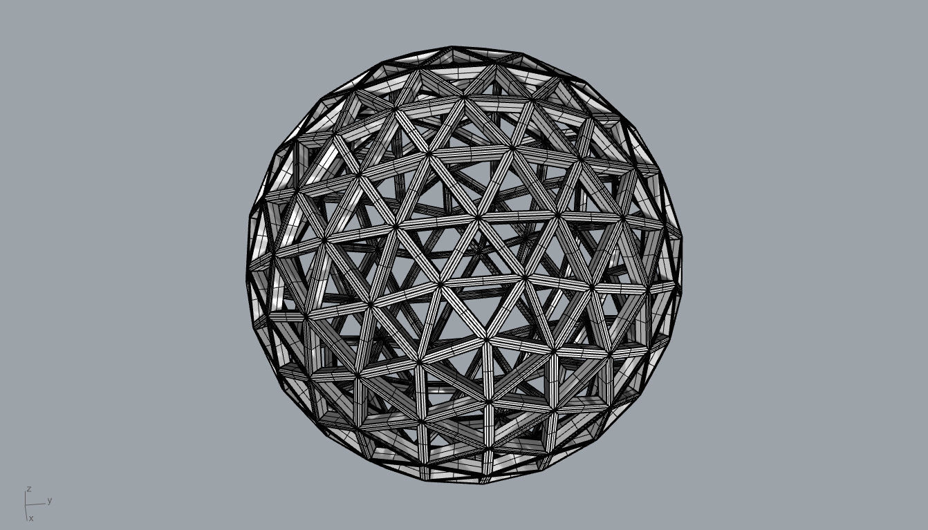 Geodesic Sphere Frame frequency 4 3D model_117