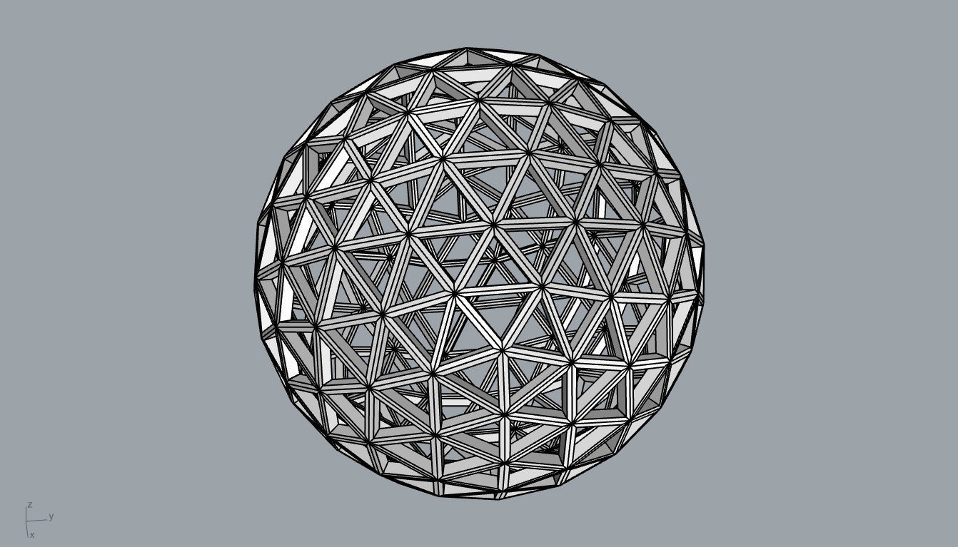 Geodesic Sphere Frame frequency 4 3D model_71