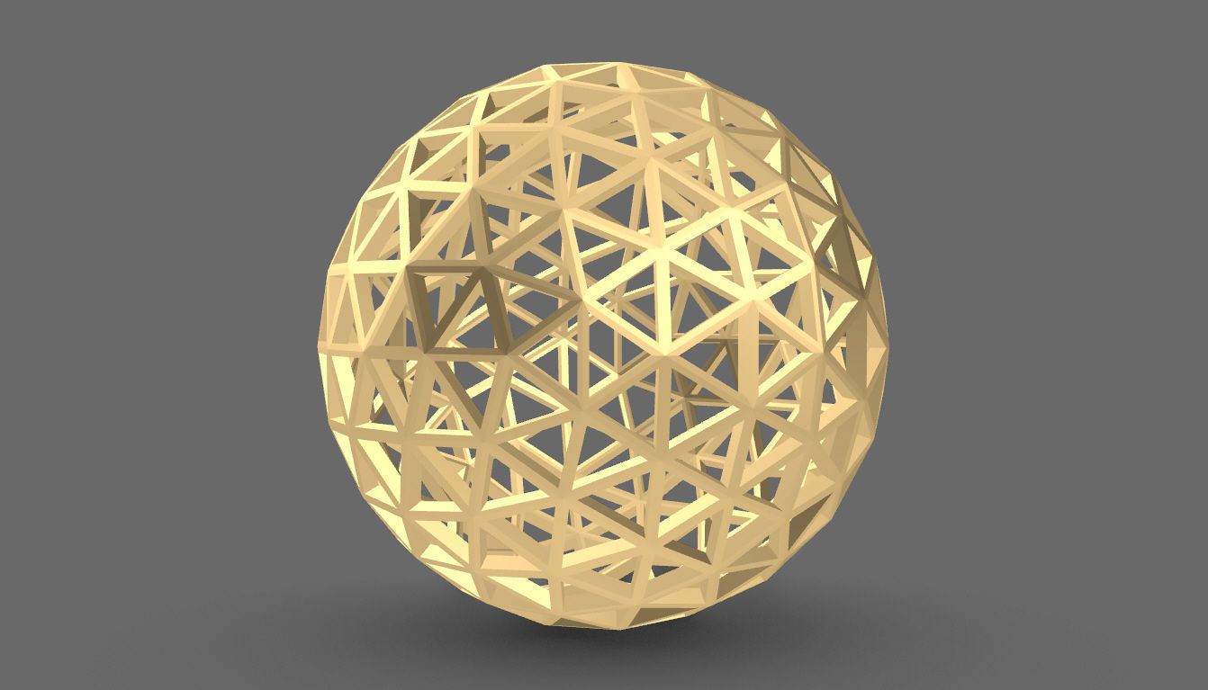 Geodesic Sphere Frame frequency 4 3D model_3