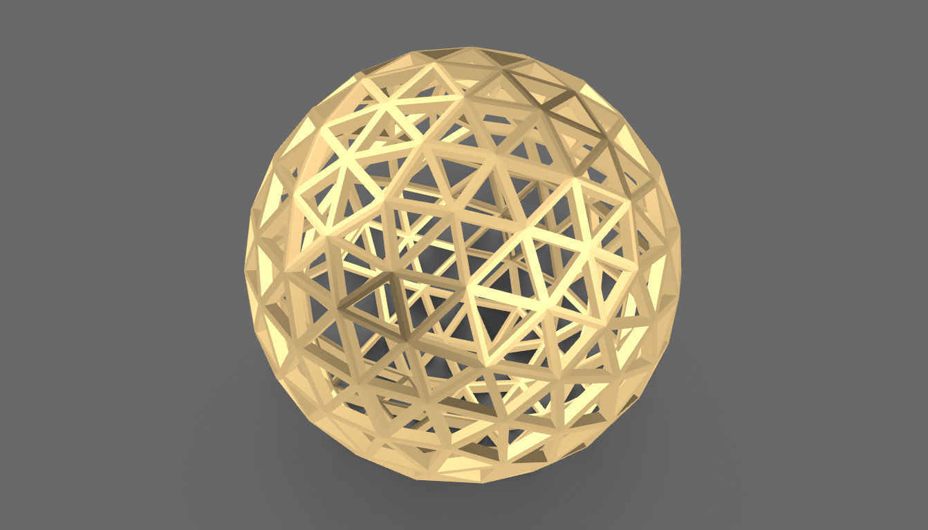 Geodesic Sphere Frame frequency 4 3D model_37
