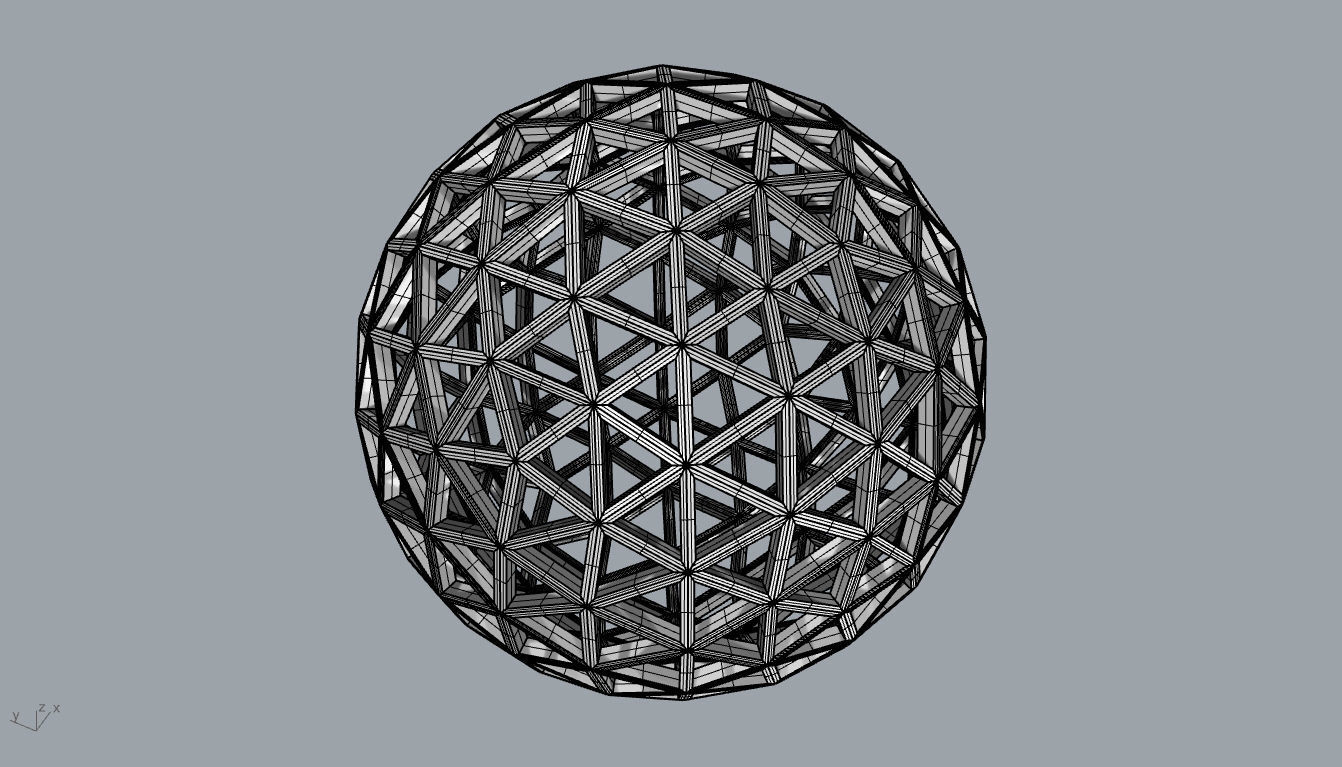 Geodesic Sphere Frame frequency 4 3D model_90