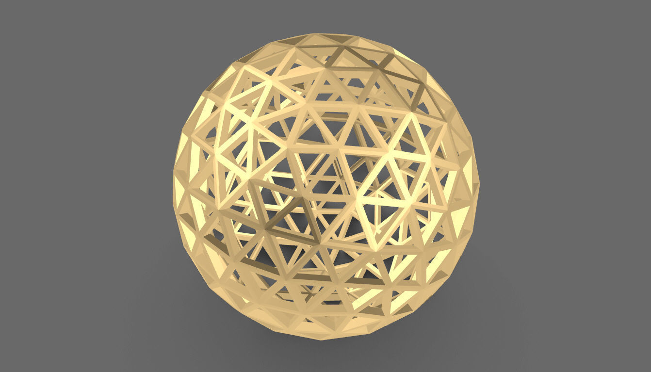 Geodesic Sphere Frame frequency 4 3D model_36