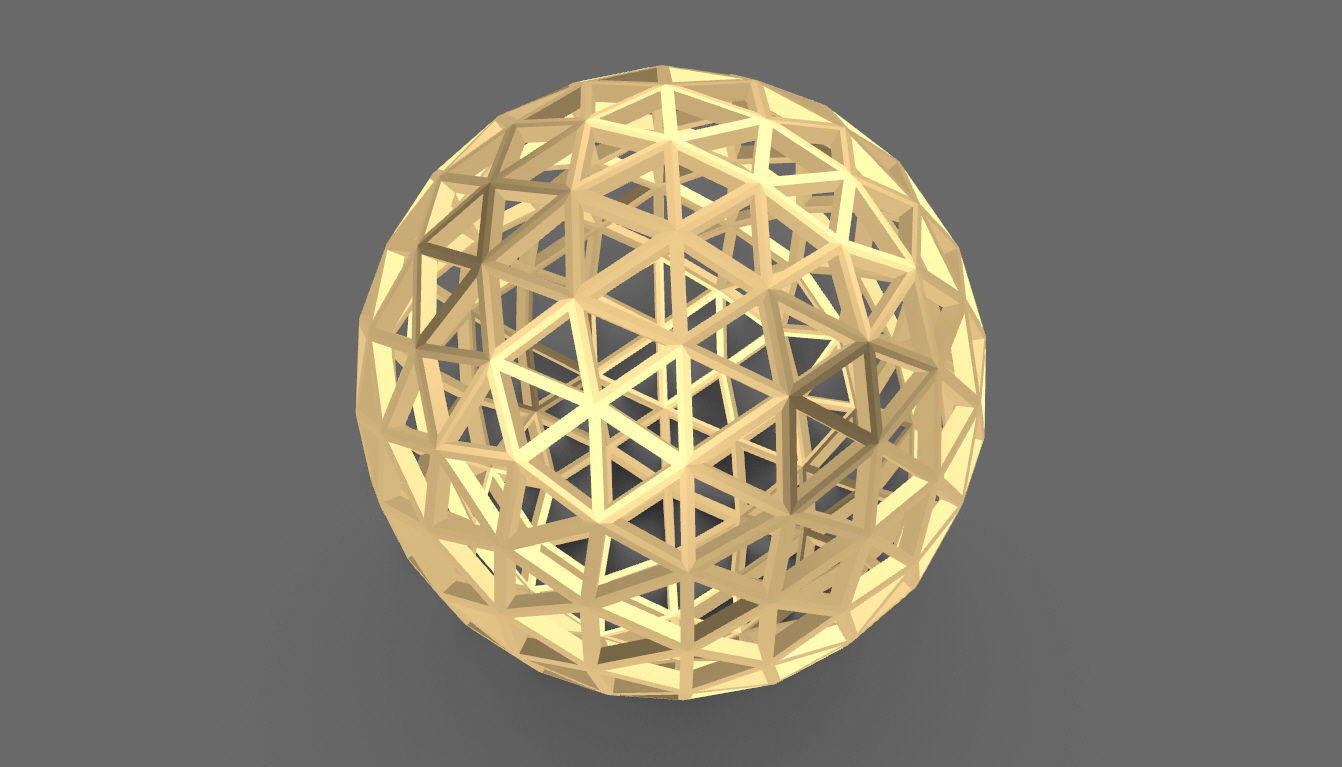 Geodesic Sphere Frame frequency 4 3D model_44