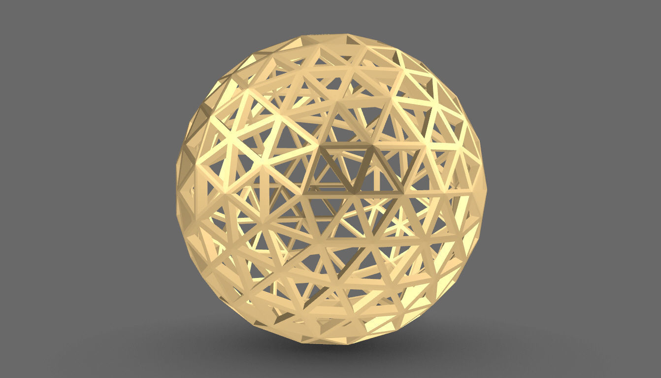 Geodesic Sphere Frame frequency 4 3D model_32