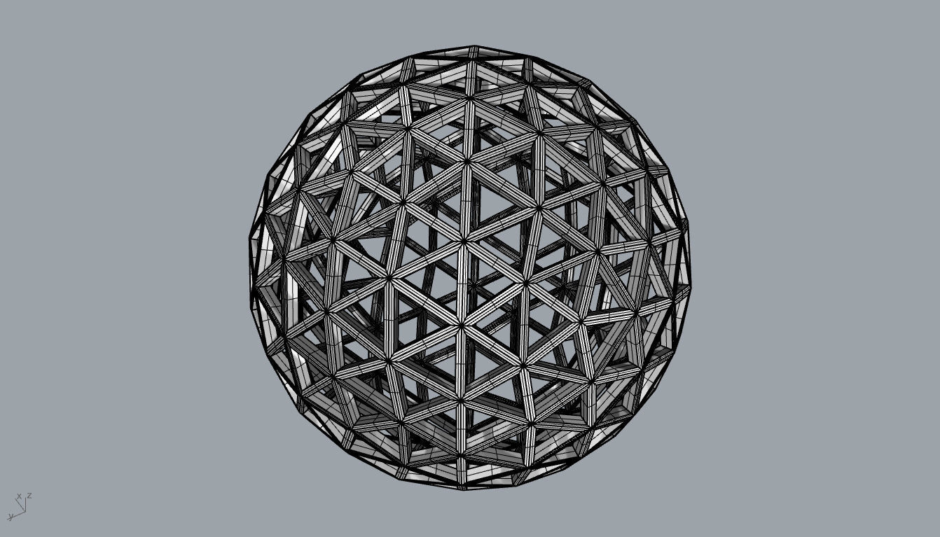 Geodesic Sphere Frame frequency 4 3D model_105