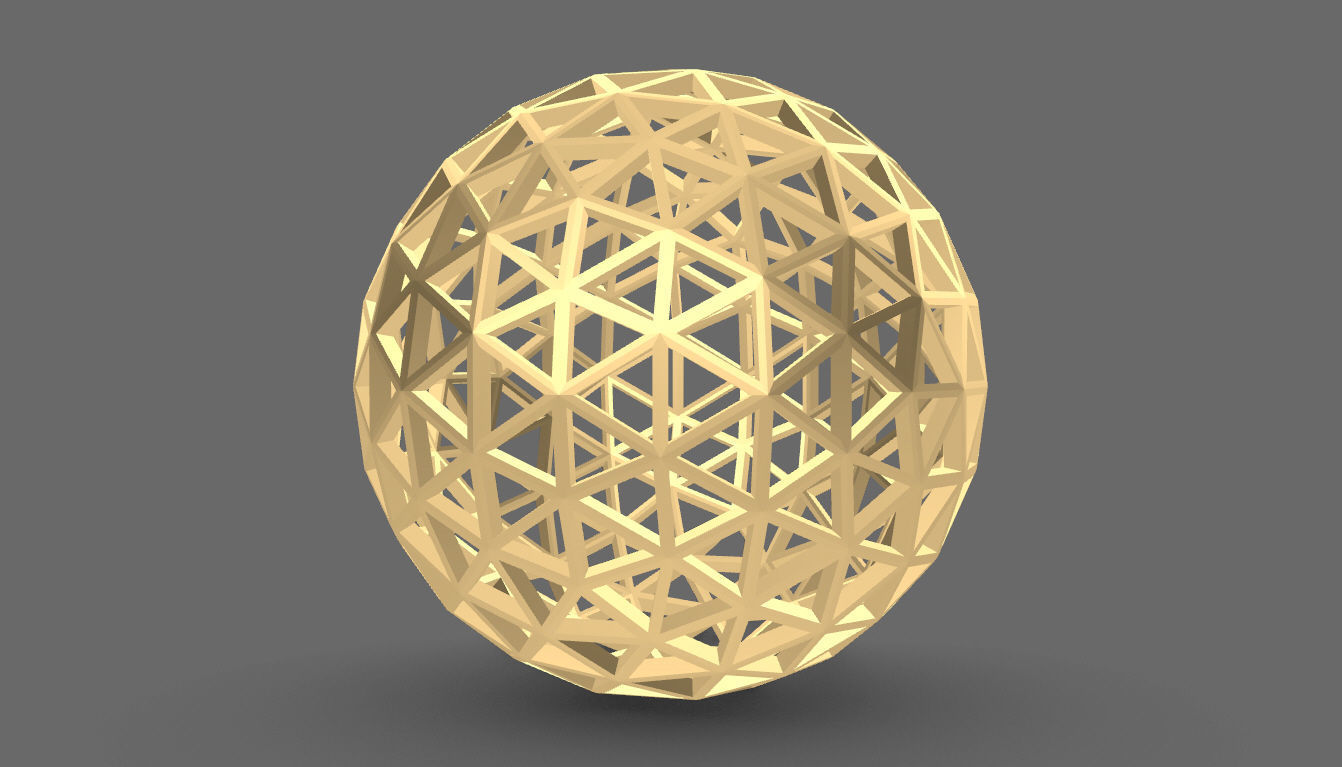 Geodesic Sphere Frame frequency 4 3D model_8