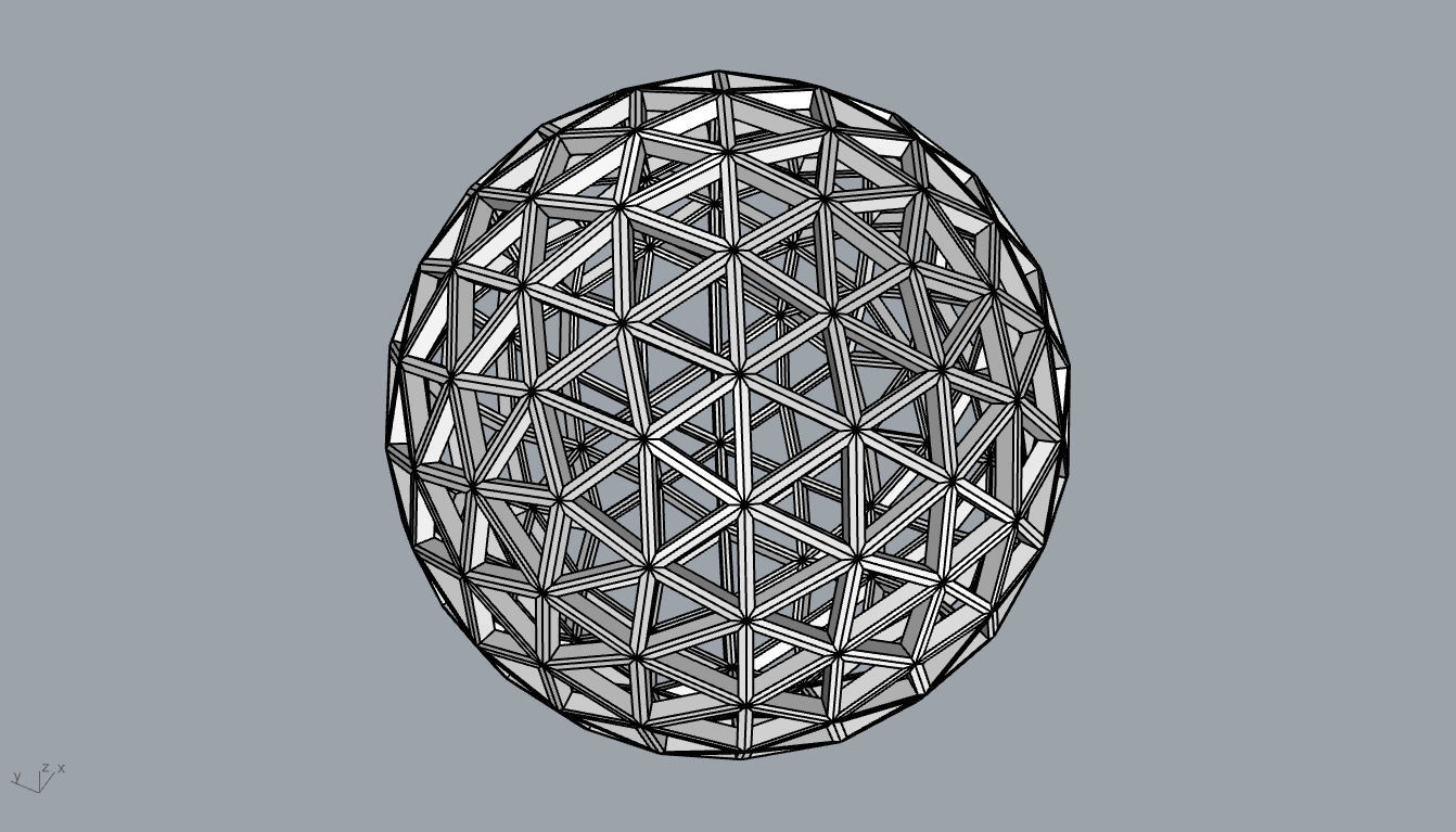 Geodesic Sphere Frame frequency 4 3D model_17