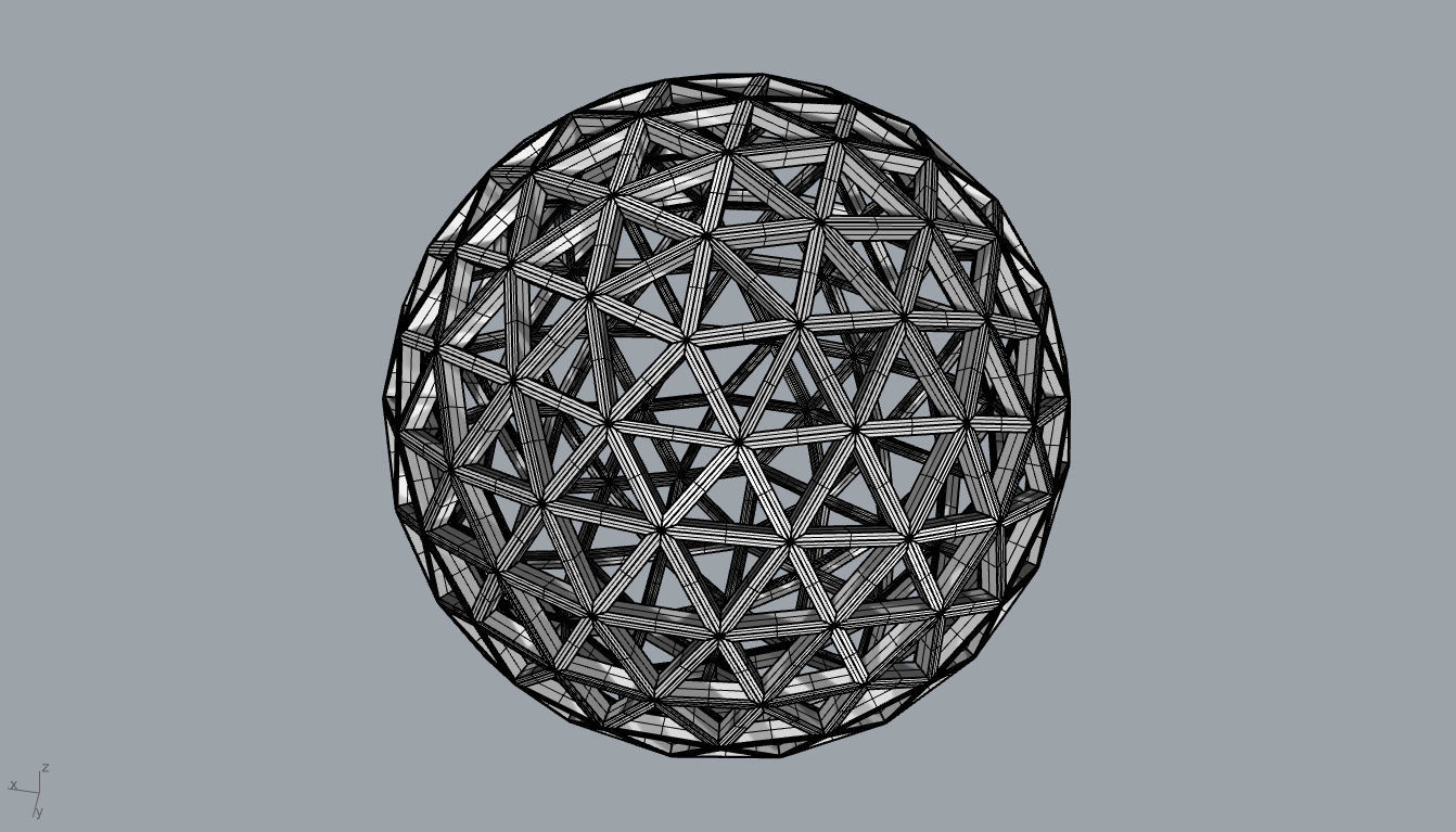 Geodesic Sphere Frame frequency 4 3D model_103