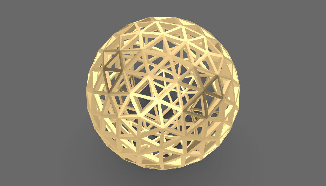 Geodesic Sphere Frame frequency 4 3D model_59