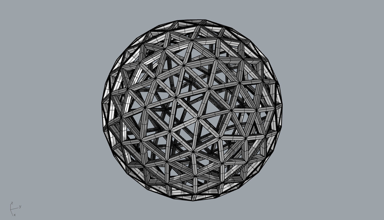 Geodesic Sphere Frame frequency 4 3D model_115