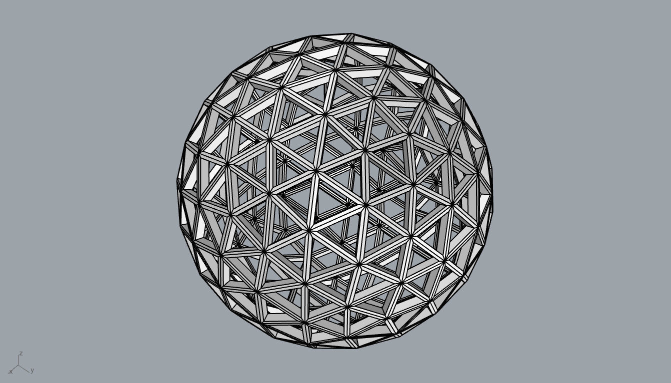 Geodesic Sphere Frame frequency 4 3D model_75