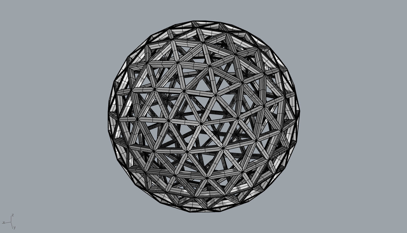 Geodesic Sphere Frame frequency 4 3D model_102