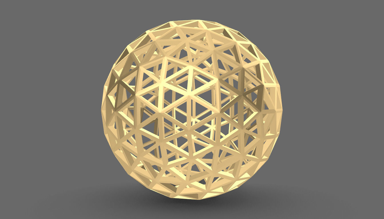 Geodesic Sphere Frame frequency 4 3D model_28