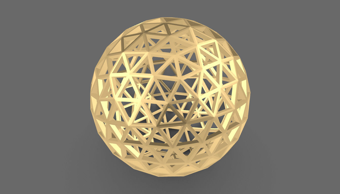 Geodesic Sphere Frame frequency 4 3D model_63