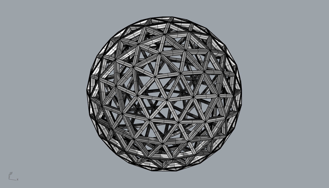 Geodesic Sphere Frame frequency 4 3D model_123