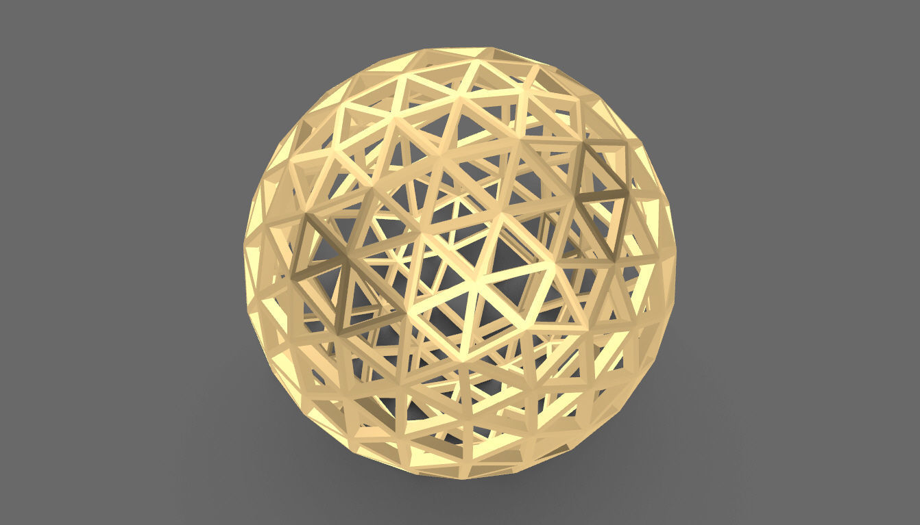 Geodesic Sphere Frame frequency 4 3D model_55