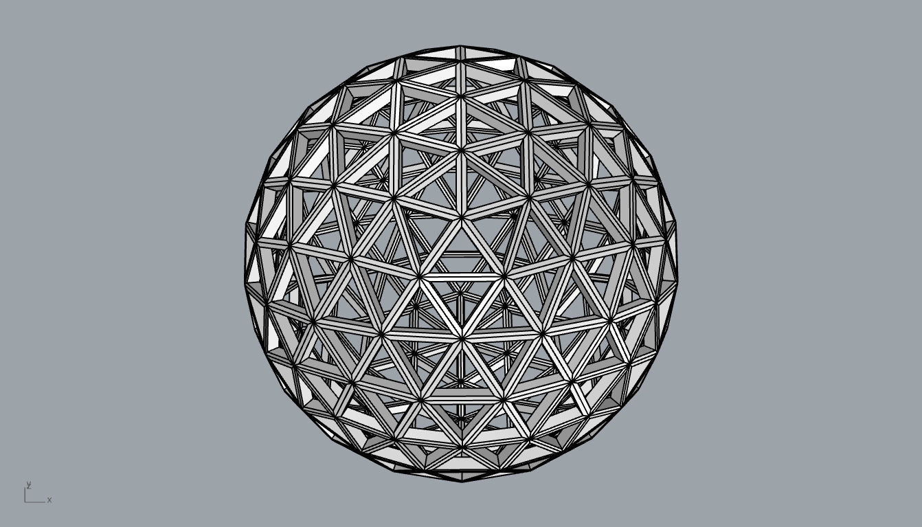 Geodesic Sphere Frame frequency 4 3D model_113