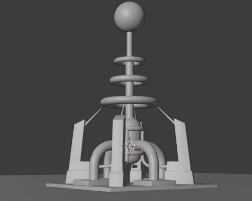 Tesla coil turret Low-poly 3D model_5