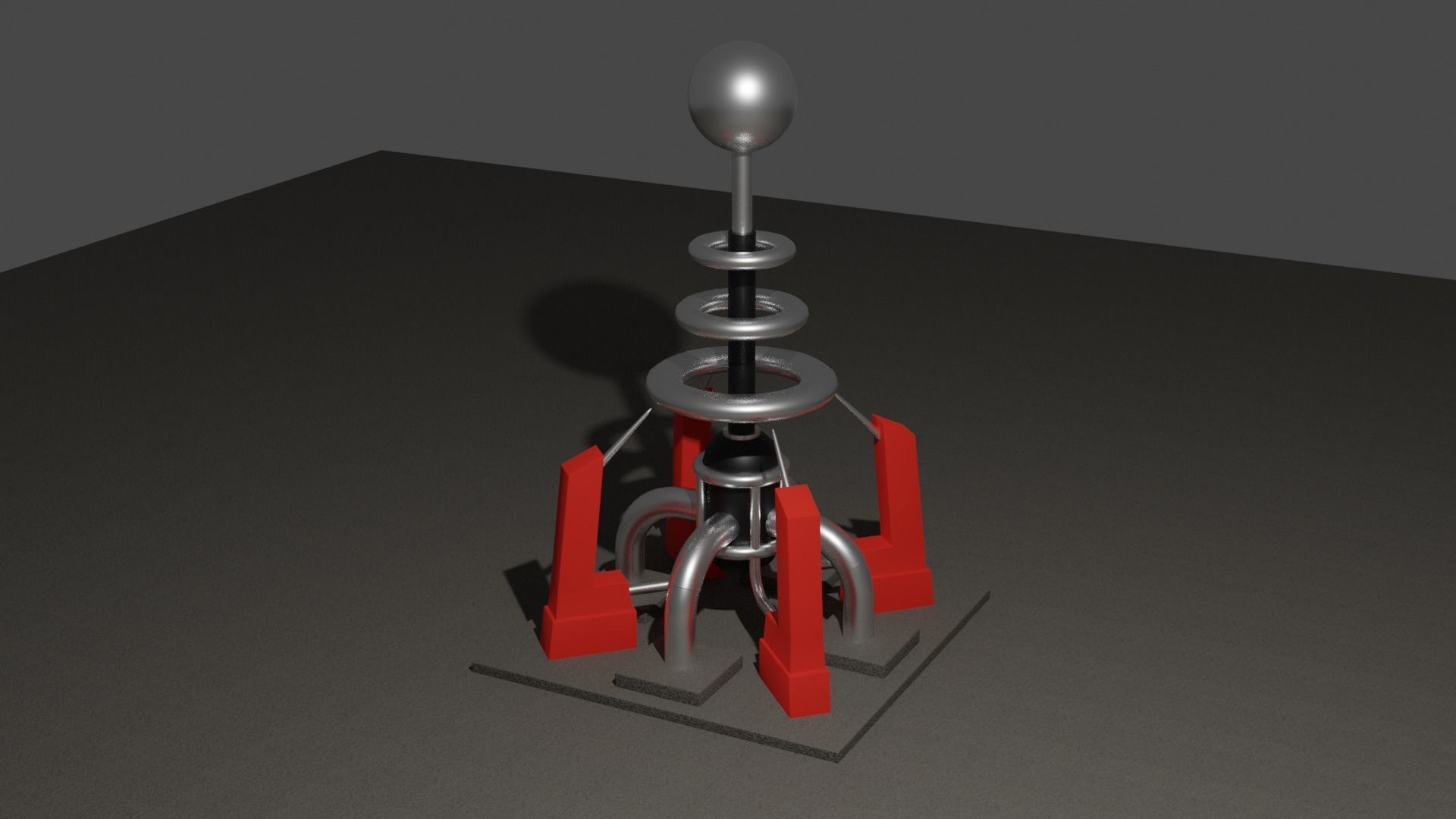 Tesla coil turret Low-poly 3D model_4